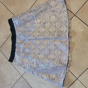 Narciso Rodriguez For Design Nation Gold Blue Shimmer ALine Skirt Sz 8